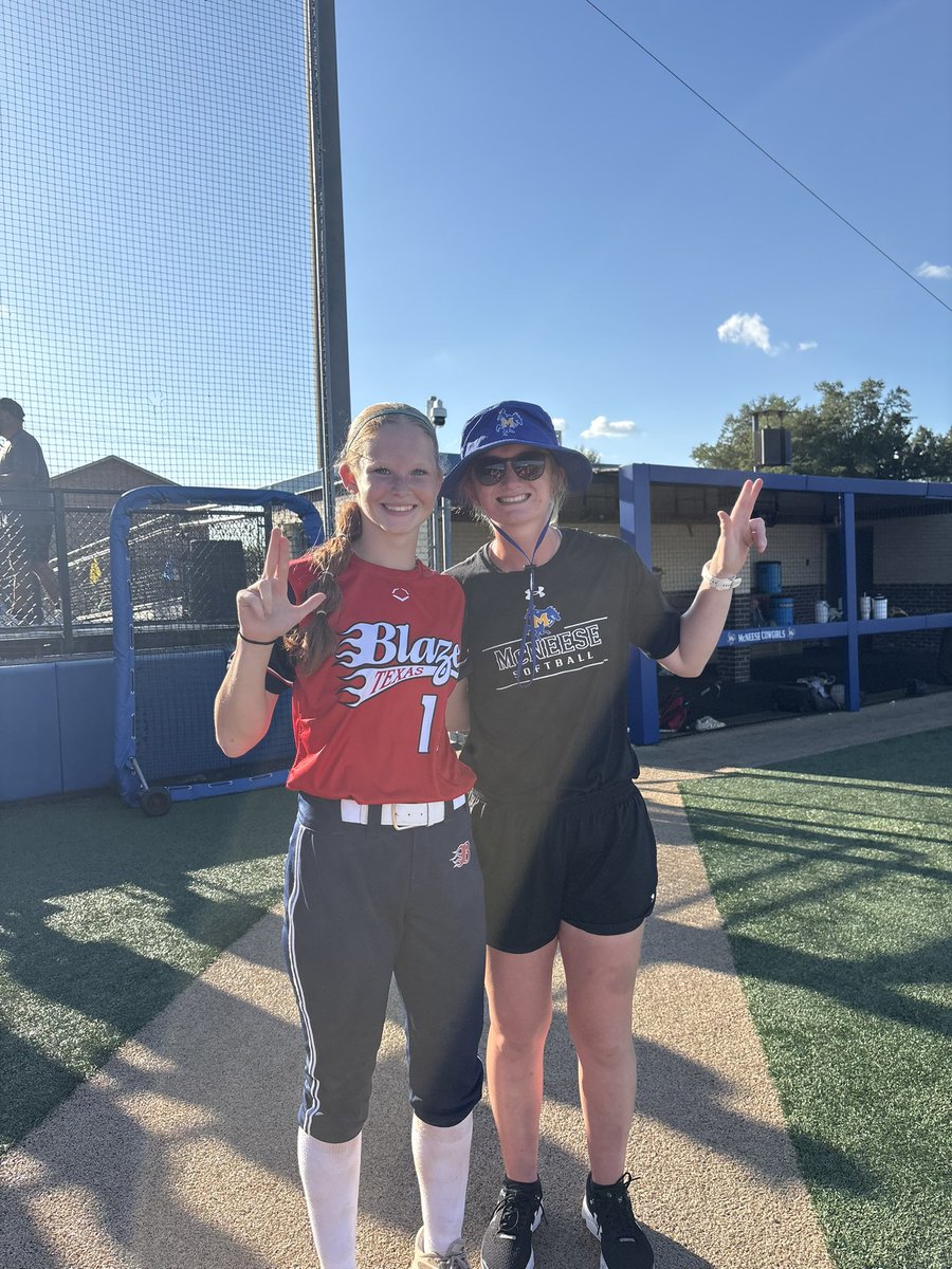brookeboerger's tweet photo. Thank you @LandreneauJames, @CoachEmPhillips and all those that helped at the @McNeeseSoftball team softball camp. Thanks for the experience, the drills and what it takes for that next level! Can’t wait to be back! 
@TXBlazeGoldKTX https://t.co/1yGAwzOlQ6