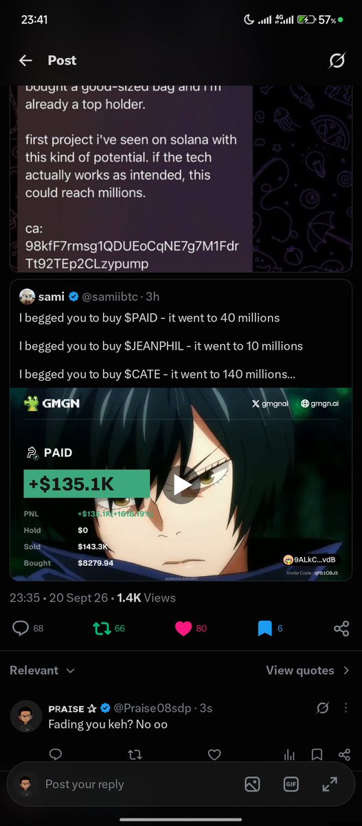 Praise08sdp's tweet photo. @Lyxxprime Thank you for this lyxx
Please come through for me 

qjoXWrHo2Wae1QtZDZZBbqb1K7qHpi5rwDRQ9fHo4pQ https://t.co/4Nei2chEft