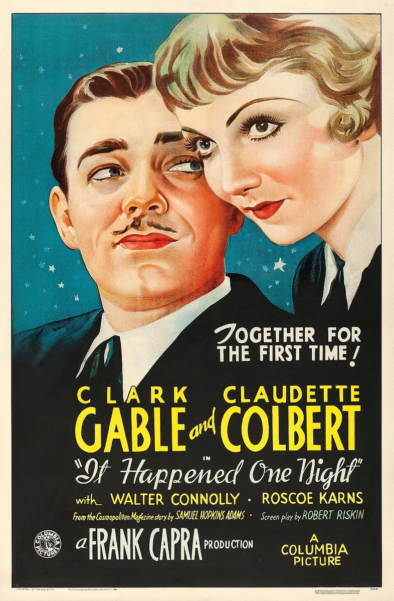 KitSpaleta's tweet photo. @signulll This 1933 screwball romcom somehow feels current. If you’re looking for a window into a specific time, this one is awesome. 

A scene in this movie also caused catastrophic losses to the undershirt industry and a legal case removing liability from movies for product sales drops. https://t.co/xm3QkFHarO