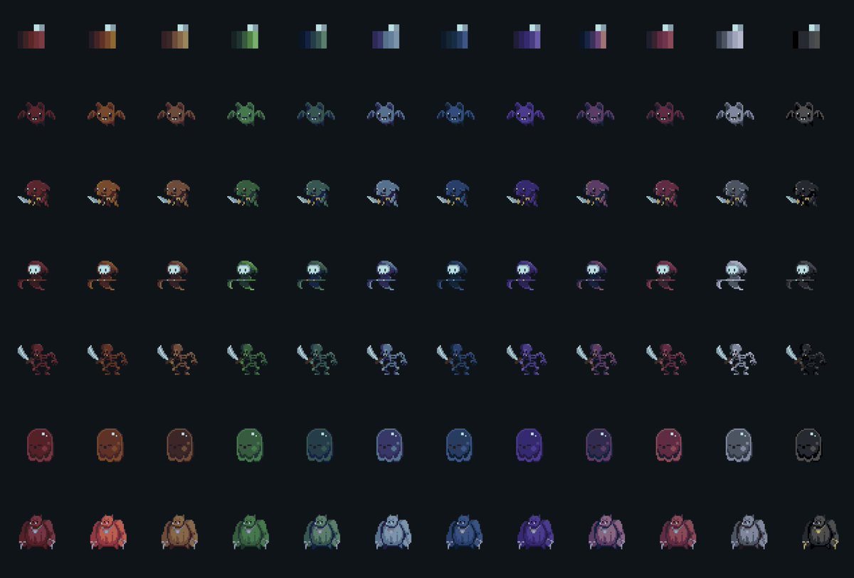 Saga_Task_App's tweet photo. @denchan_BSpro your characters look so good! 
I have been struggling, trying balance a wide range of colors while also wanting a kind of style or unity so they all feel like they're are part of the same world.  heres where I currently am. https://t.co/xJshzCZ4sy