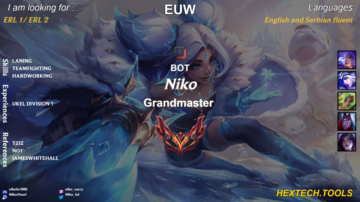 Niko_lol's tweet photo. After my split with @Inari_eSports in Division 1 of @TheUKEL, I'm now LFT and looking to explore opportunities for the upcoming season. 
Inari played a huge role in my improvement, hence I'm looking for a similar high-level environment with teammates who challenge me to improve. https://t.co/8u1EVS3VZd