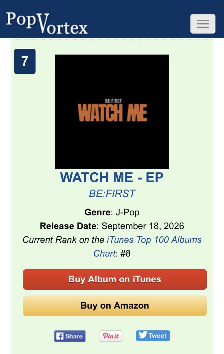 ma_besky's tweet photo. 🇺🇸iTunes
Top 100 Albums #8
New Albums #7

今から現地イベントだよね〜😊

#BF_WATCHME
#BEFIRST https://t.co/rClvJslgYV