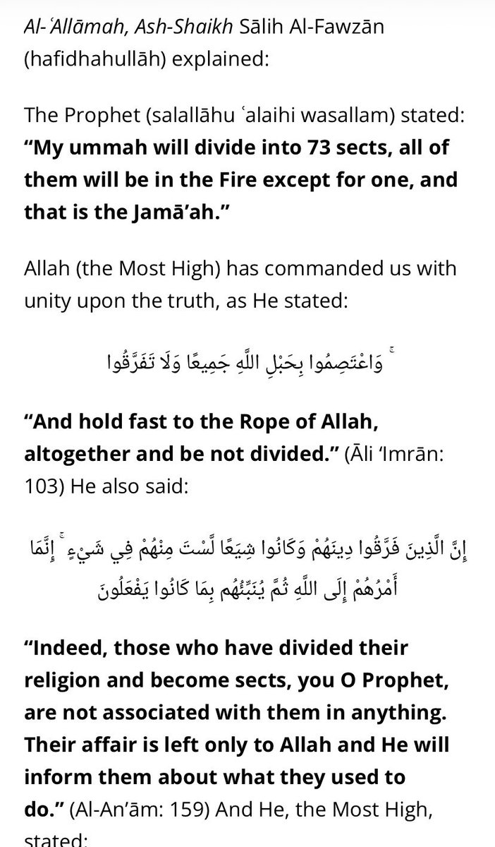 NKQZVH's tweet photo. @unknownukht0 It is better to say innovater. It is deviance of a specific kind. The words in Arabic carry meaning. Sunni is the person who follows the way (sunnah) of the prophet peace be upon him. And the salafi stems from salaf (what came before). And he says it to differ from evil sects https://t.co/xShbA0If66