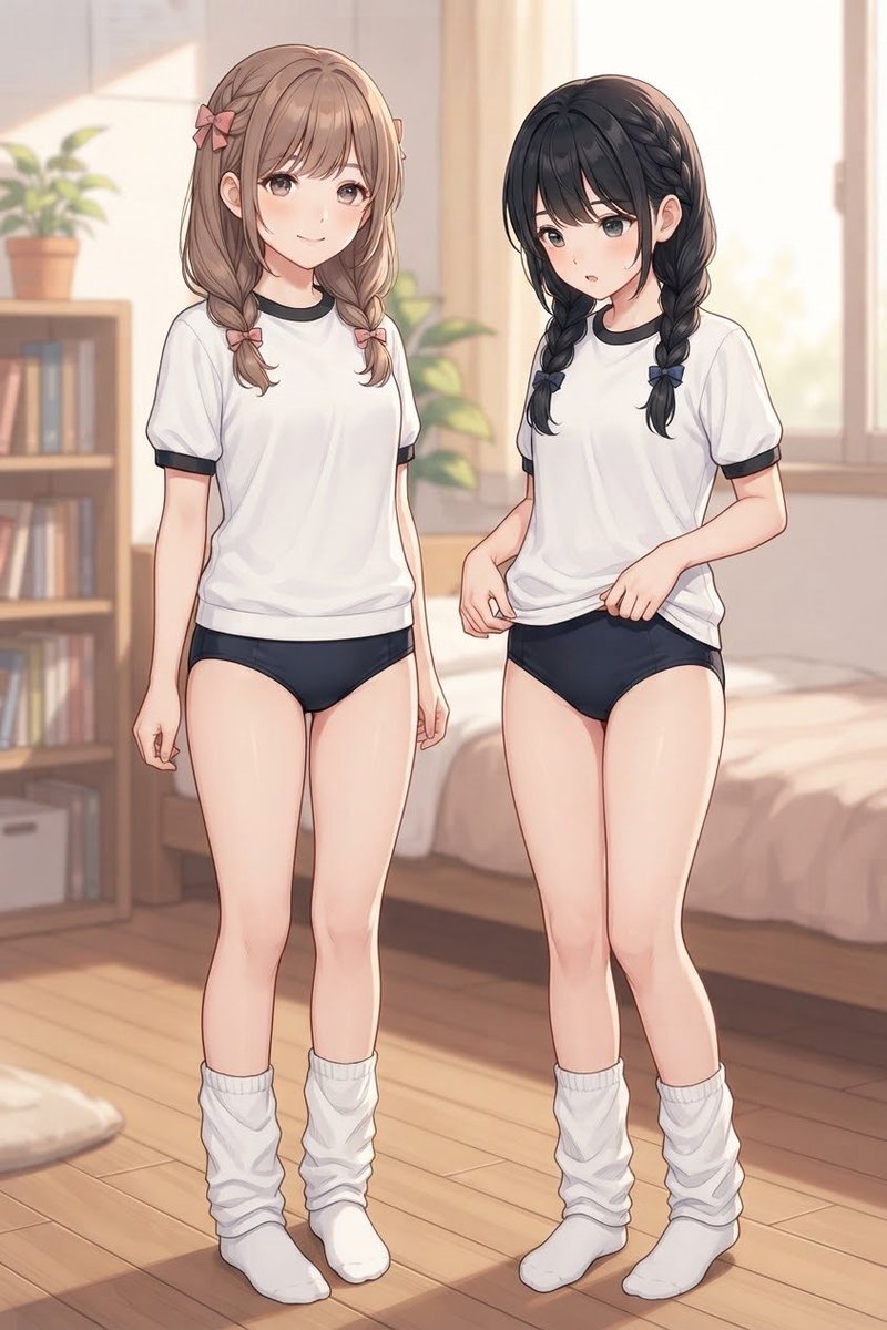 UniLabo3535's tweet photo. 今までブルマを穿いたことがなかった麻友ちゃん。乙女ちゃんは女子校なんで���ルマ。麻友ちゃん「初めてブルマを穿いたんだけど、なんだか不思議な感じだった……。最初はちょっと恥ずかしかったけど、動きやすくて意外と楽だったよ。こういうのもあるんだね☺️」#ブルマ https://t.co/ZHcSYf6SFn