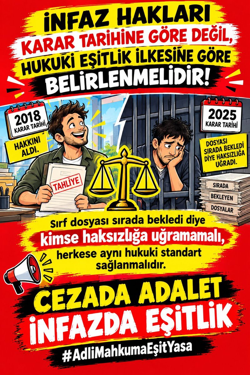 Burak10us's tweet photo. Cezaevindeki bir mahkûmun arkasında çoğu zaman sessizce mücadele eden bir aile var. Sabah işe giden bir eş, okuluna gönderilmeye çalışılan çocuklar ve her ay cezaevine destek göndermeye çalışan bir aile… Onların yaşadığı yük de görülmeli.
CEZADA ADALET İNFAZDA EŞİTLİK
#AdliMahkumaEşitYasa @abakingurlek @avabdullahguler @NumanKurtulmus