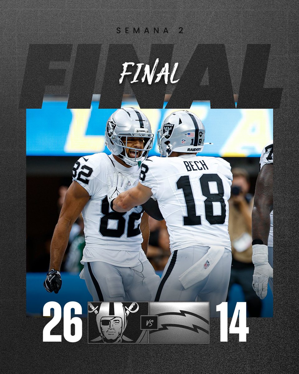 Raiders's tweet photo. Roll credits 🎬 #LVvsLAC https://t.co/OfjsECWChz