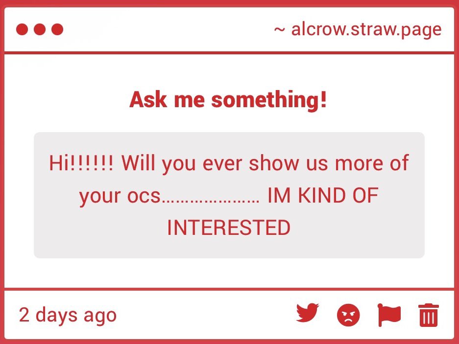 A_LCrow's tweet photo. Maybe ! I’m not rlly sure what kind of plans i have with showing them on my social media except for art that I feel like posting. Maybe someday 🙏

sorry I don’t keep up w my strawpage as much as I should lol https://t.co/NEXyK75glw