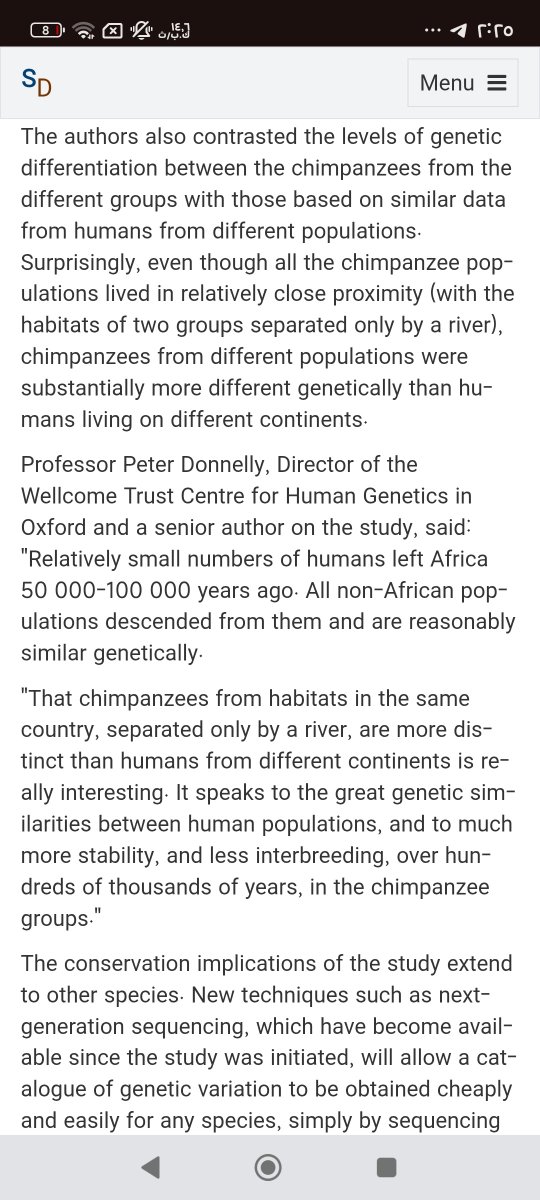 HummamH46405's tweet photo. @Agent_ALTttv @RAWigger "Pan troglodytes ellioti Is a Genetically Distinct Population"
-Oxford https://t.co/ZZDlOH8FGk