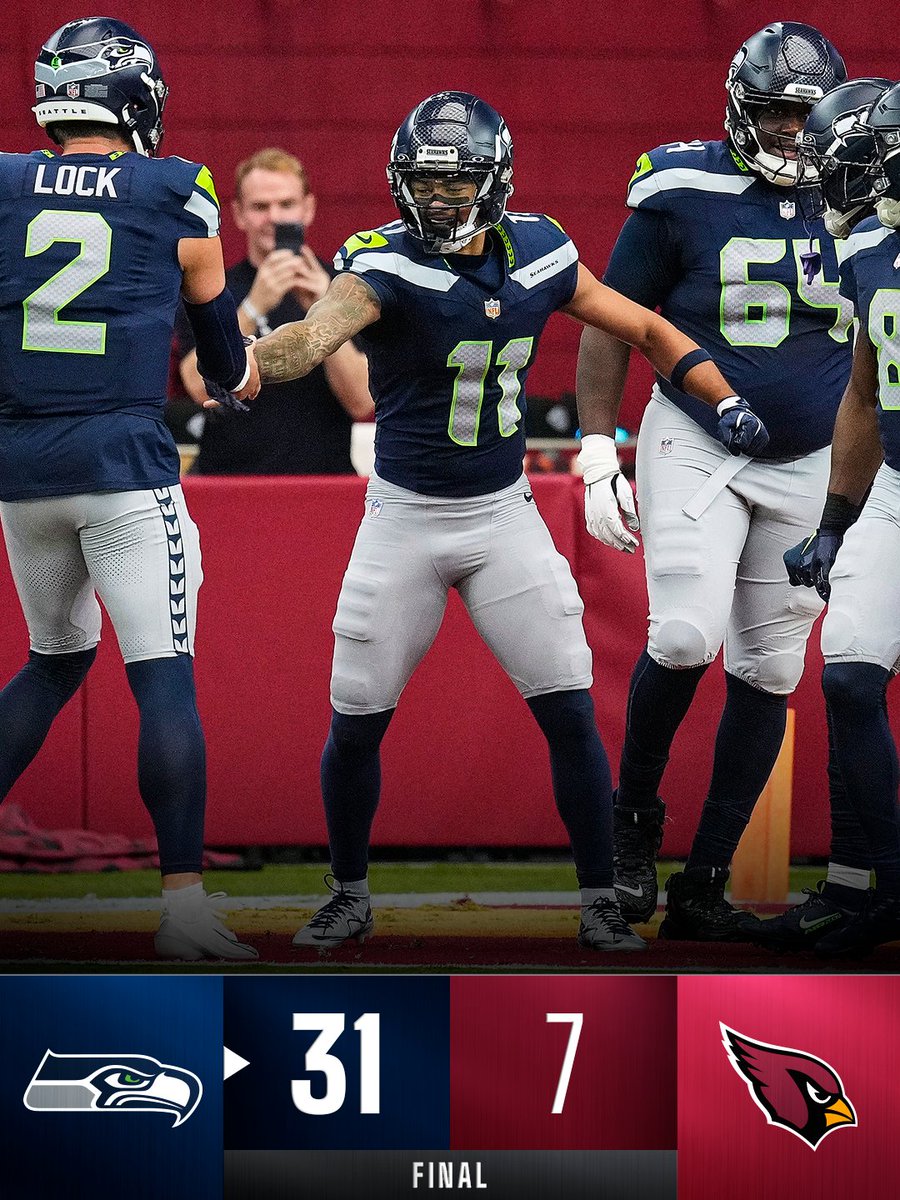NFL's tweet photo. FINAL: The defending champs are 2-0! @Seahawks https://t.co/qb9SdSZ7hG