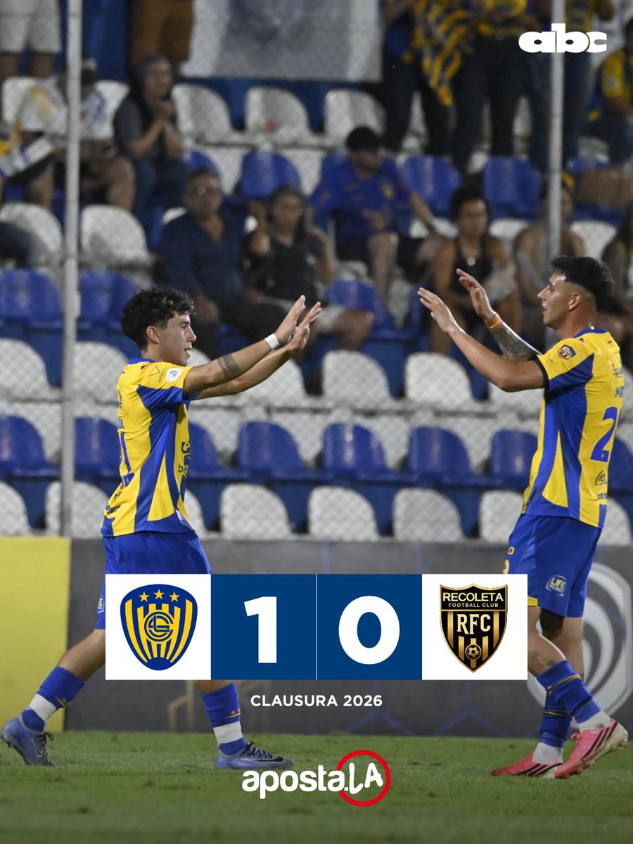 ABCDeportes's tweet photo. GANÓ EL SPORTIVO LUQUEÑO ✅

Sportivo Luqueño venció 1-0 a Recoleta por la fecha 11 del Torneo Clausura 🟡🔵

Marcelo Ojeda marcó, a los 85 minutos, el gol que le dio la victoria al Kure Luque ⚽️

📲 https://t.co/3MI6Td0fGz

#ABCDeportes #CardinalDeportivo https://t.co/PxvhRkJQW8