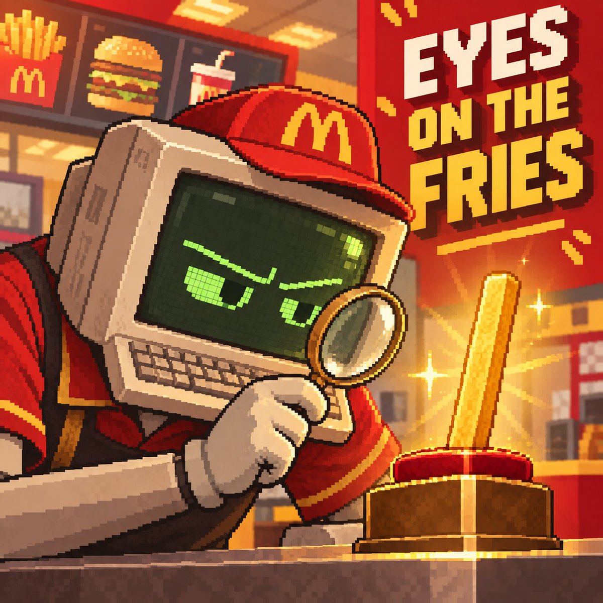 mcquonalds's tweet photo. 🍟🚨 the mcqlaw has entered last fry in the bag mode 

the last person to pull wins an epic @RektInk nft!

eyes on the fries https://t.co/NIBEoO8TKK