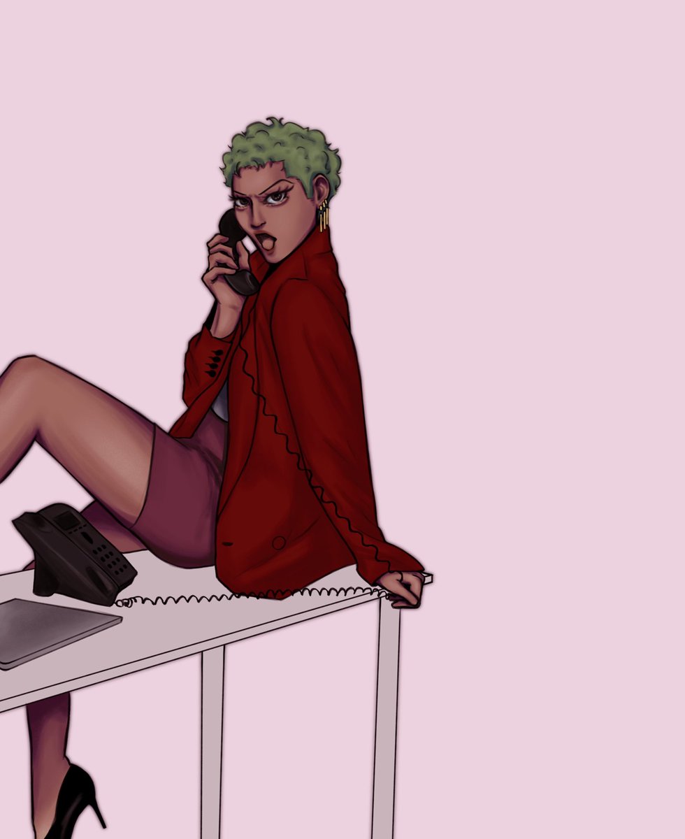 ketkilque's tweet photo. my fav office au with my fav character 
the red jacket and black shirt is sanji’s btw.
#zoro #sanzo https://t.co/lKpdLyaTLW