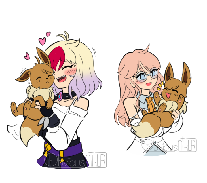 obviousniklr's tweet photo. Them with their Eevees 🩷 https://t.co/FKzFBqruJR