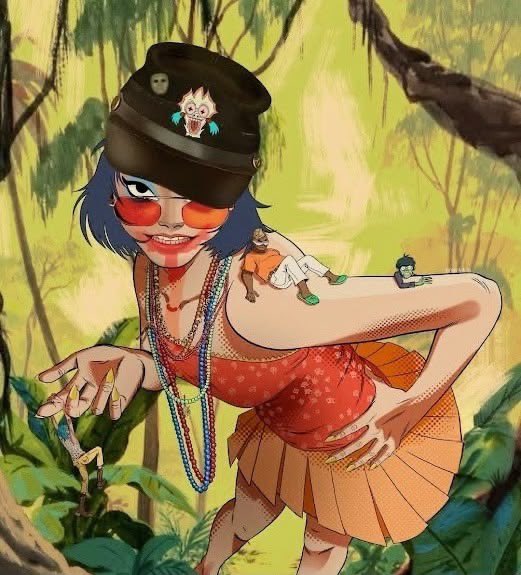 TimelyMoe's tweet photo. 🧸— Today’s moe of the day is Noodles (specifically phase 8) from Gorillaz! 🍜🎴 https://t.co/dZNfrk0H8K