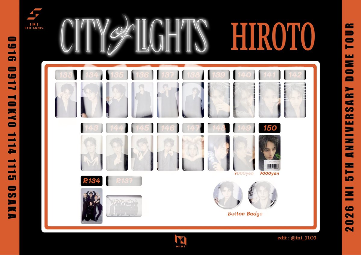 leehati33's tweet photo. INI CITY OF LIGHTS 交換 トレカ カプセルトイ
【譲】
画像1枚目
田島 136 138
藤牧 134〜138 142 144 146
松田 133 135 136 138 140〜145 147〜150

【求】
画像2枚目
西 150 R134

3枚目 西（トレカとの交換）

異種交換可
インガ手渡しor郵送での交換希望です🙇🏻‍♀️

#INI交換 https://t.co/HSXweCcRnY