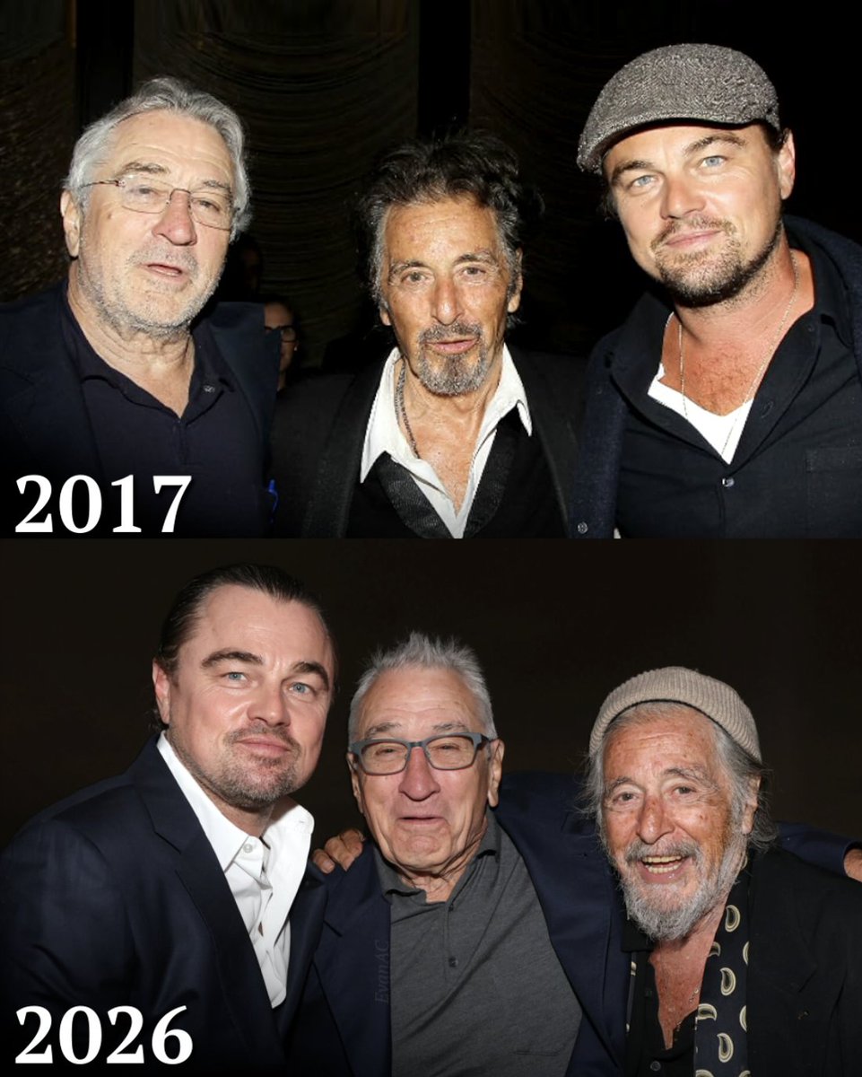 EvanAboutCinema's tweet photo. Robert De Niro, Leonardo DiCaprio and Al Pacino reunited at the opening night of the Lucas Museum. ❤️ https://t.co/h8OvKtykVt