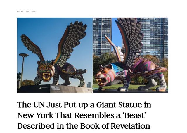 SunLizardX's tweet photo. @holonabove The UNs sculpture "Peace and Security" tells you what the UN is about: https://t.co/pPMpJ7u5Am