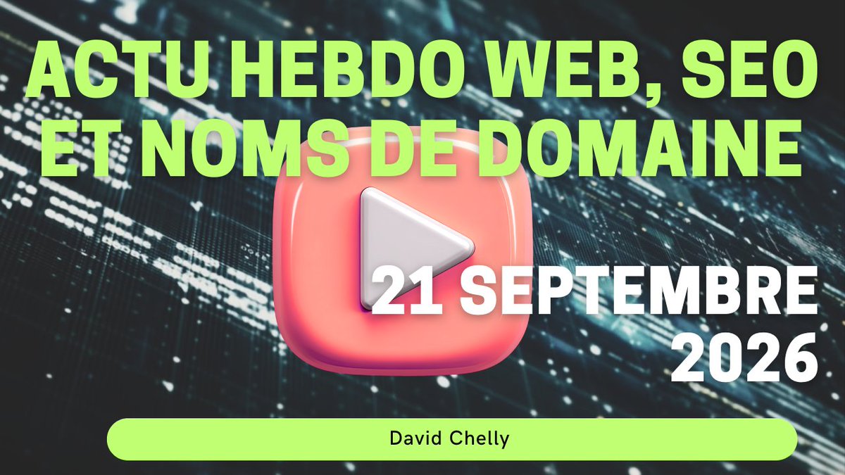 onlinestratfr's tweet photo. 𝐀𝐂𝐓𝐔 𝐇𝐄𝐁𝐃𝐎 𝐃𝐔 𝟐𝟏 𝐒𝐄𝐏𝐓𝐄𝐌𝐁𝐑𝐄 𝟐𝟎𝟐𝟔

L'actu hebdo sur Youtube : https://t.co/fo2tHWckYg

S'abonner à la Newsletter : https://t.co/tgBbREukok

𝗧𝗲𝗰𝗵
EU Kids Act : de quoi se mêlent les technocrates de la Commission européenne ?
Entreprises créées de zéro par les grands groupes français, recensées par Patrick Amiel
SuperProf rachète Tutors pour 10M$

𝗦𝗲𝗮𝗿𝗰𝗵 𝗠𝗮𝗿𝗸𝗲𝘁𝗶𝗻𝗴
L'importance des pages produits pour les LLM, via @ChriSEOCook

𝗡𝗼𝗺𝘀 𝗱𝗲 𝗱𝗼𝗺𝗮𝗶𝗻𝗲
Changement de l'heure de drop des .COM et .NET, à partir du 1er octobre
Lycos․fr aux enchères, record battu pour un nom de domaine expiré ?
Casse-tête de l'identification via l’ESIA, le système public russe

𝗩𝗶𝗱𝗲́𝗼 𝗱𝗲 𝗹𝗮 𝘀𝗲𝗺𝗮𝗶𝗻𝗲
JEV n'est pas un LLM de plus ?, par @512banque 

𝗦𝘂𝗿 𝘃𝗼𝘁𝗿𝗲 𝗮𝗴𝗲𝗻𝗱𝗮
𝗡𝗗𝗗𝗖𝗮𝗺𝗽 𝗥𝗲𝗻𝗻𝗲𝘀, 𝟮𝟬 𝗻𝗼𝘃. 𝟮𝟬𝟮𝟲
𝗘𝗻 𝘀𝗲𝗽𝘁𝗲𝗺𝗯𝗿𝗲
𝗜𝗙𝗔 𝗕𝗲𝗿𝗹𝗶𝗻, 4-8 sept, Messe Berlin (Allemagne)
𝗕𝗶𝗴 𝗗𝗮𝘁𝗮 & 𝗔𝗜 𝗣𝗮𝗿𝗶𝘀, 15-16 sept, Paris
𝗡𝗥𝗙 𝟮𝟬𝟮𝟲: Retail's Big Show Europe, 15-17 sept, Paris
𝗔𝗹𝗹𝟰𝗖𝘂𝘀𝘁𝗼𝗺𝗲𝗿 𝗠𝗲𝗲𝘁𝗶𝗻𝗴𝘀, 15-17 sept, Cannes
𝗙𝗗𝗗𝗮𝘆, 16 sept 2026, Paris
𝗨𝗡𝗕𝗢𝗨𝗡𝗗 (ex-INBOUND), 16-18 sept, Boston (USA)
𝗗𝗠𝗘𝗫𝗖𝗢, 23-24 sept, Cologne (Allemagne)
𝗣𝗮𝗿𝗶𝘀 𝗪𝗲𝗯, 24-25 sept, Paris
𝗦𝗗 𝗗𝗮𝘆, 26 sept, Toulouse
𝗟𝗮 𝗠𝗲̂𝗹𝗲́𝗲, 28 sept au 2 oct, Toulouse

𝗡𝗼𝘂𝘃𝗲𝗮𝘂𝘁𝗲́𝘀
Dekuple recrute un Head of SEO/GEO
5000€ de campagne marketing à gagner pour votre site en .EU
Crawl IA, par @fabienr34
