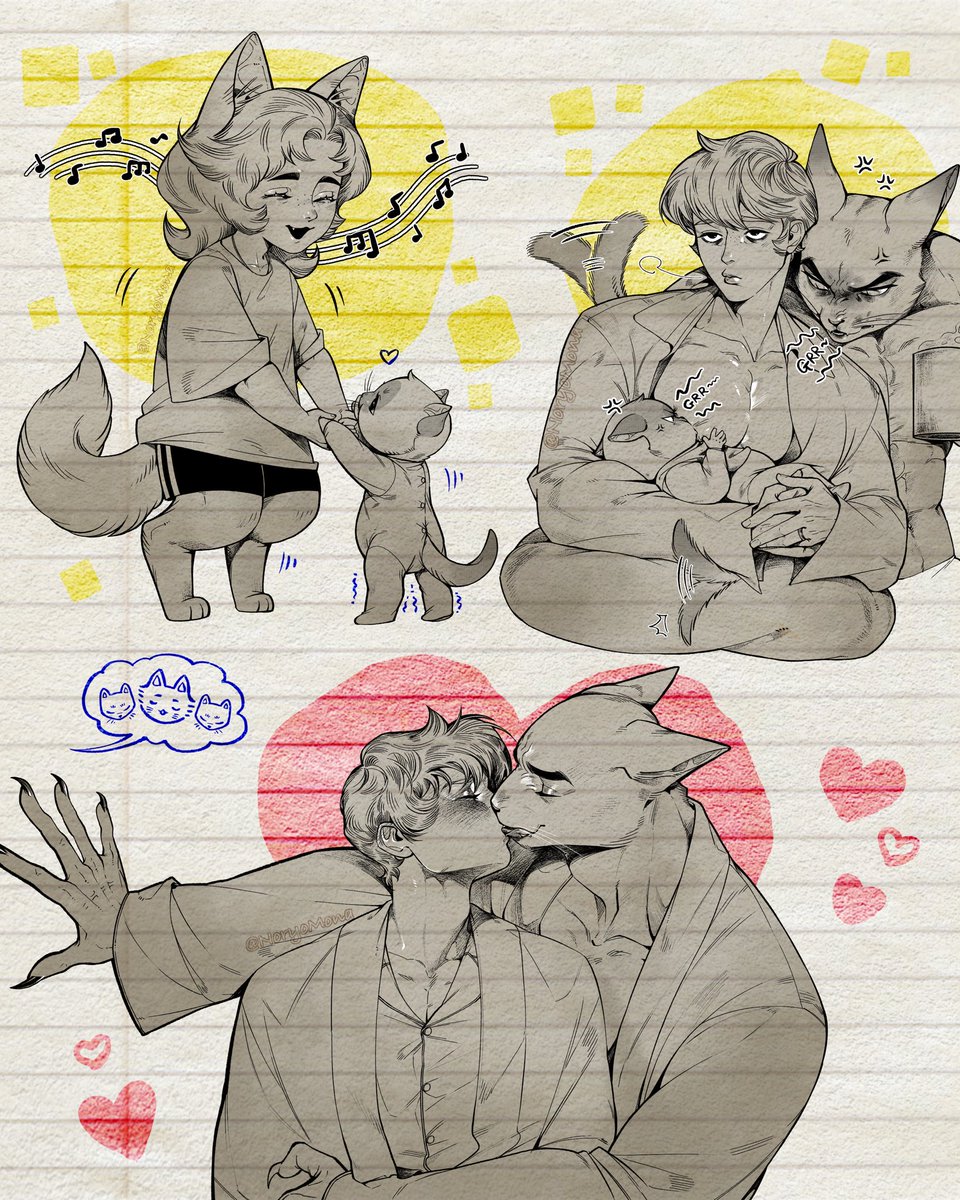 NoryoMona's tweet photo. -CTCD- ❤️KATZ X COURAGE🩷[beastmen x human]-AU- https://t.co/4wI6M1D2nc