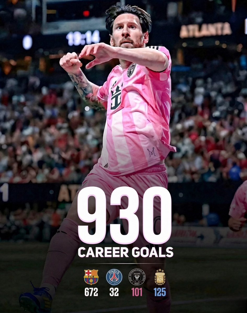 MessiXtraHQ's tweet photo. 🚨 Lionel Messi is now just 70 goals away from 1000 career goals. 🤯 https://t.co/xCvYAH4uDM