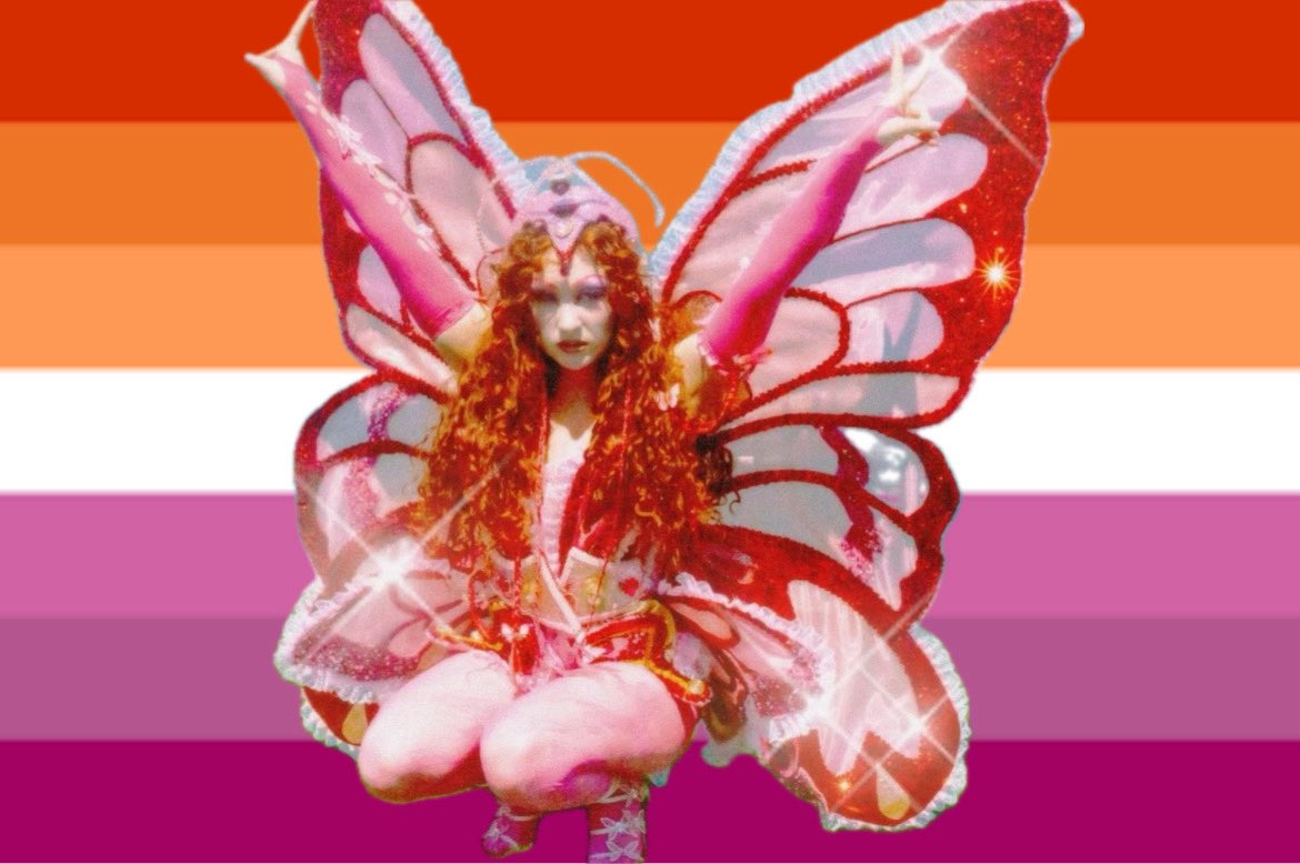 casualfemme's tweet photo. lesbian flag for lesbians who love chappell roan https://t.co/SQM7qUCGIP