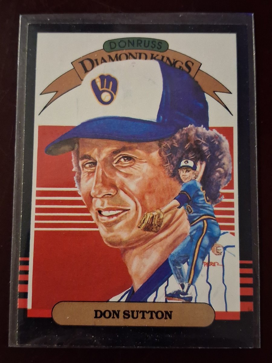 CPFJAYpt2's tweet photo. #RandomCardILove
1985 Donruss #16 Don Sutton
Because this release of DKs looked like an 80s VHS movie production intro.
Because as a rookie, played with Koufax, Drysdale.
Because 4x AS, Dodgers retired #20
Because Braves HOF
Because so much more. https://t.co/AKMN0BEmbq