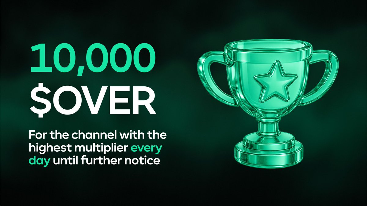 itsovercall's tweet photo. Overcall channel of the day campaign!

Starting tomorrow, the closed channel with the highest multiplier every day gets featured on our X and earns 10,000 $OVER sent directly to their wallet.

Draw your channels, make the call, and achieve the highest closed multiplier.

Simple as that. Show us your skills!