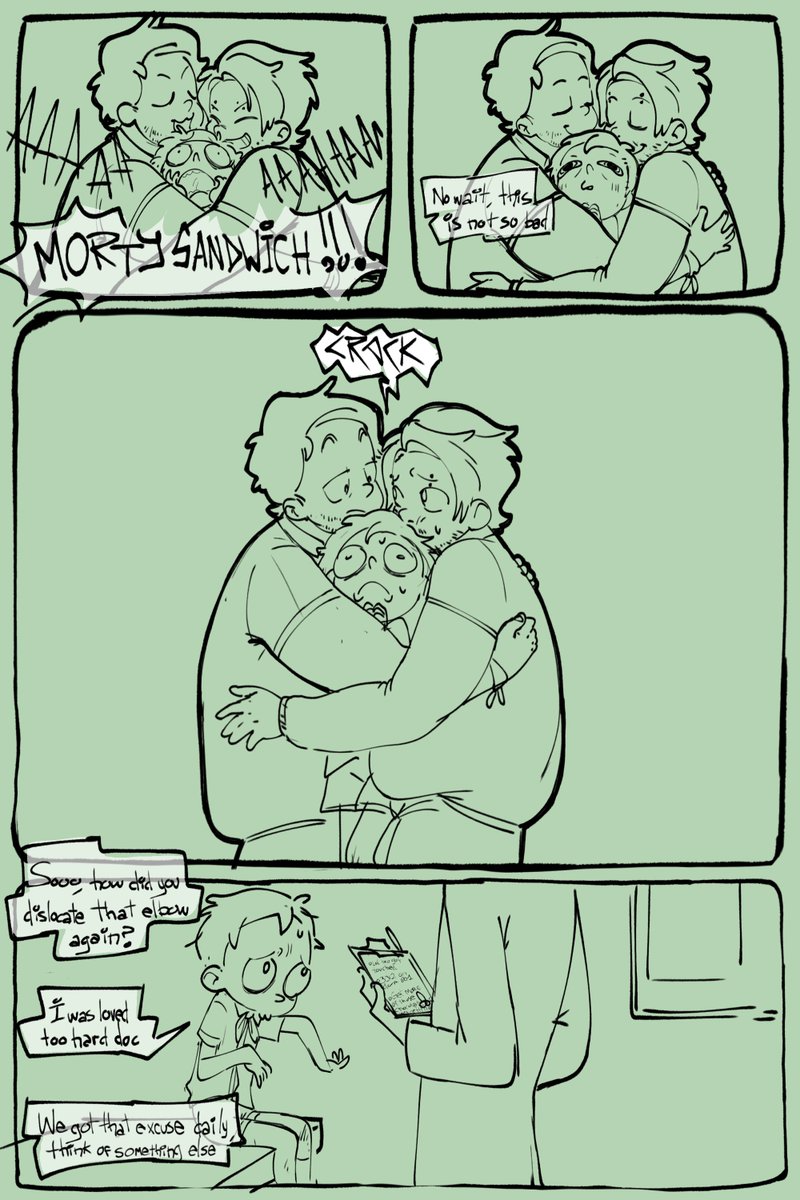 Galactic_Slush0's tweet photo. finally got the time to finish these interactions, i love mortys i love oc's i love everything here

- twosix from @adultmorty
- malevolent morty from @Missywissynet
#mortysummercamp https://t.co/VvU2pOi2GS