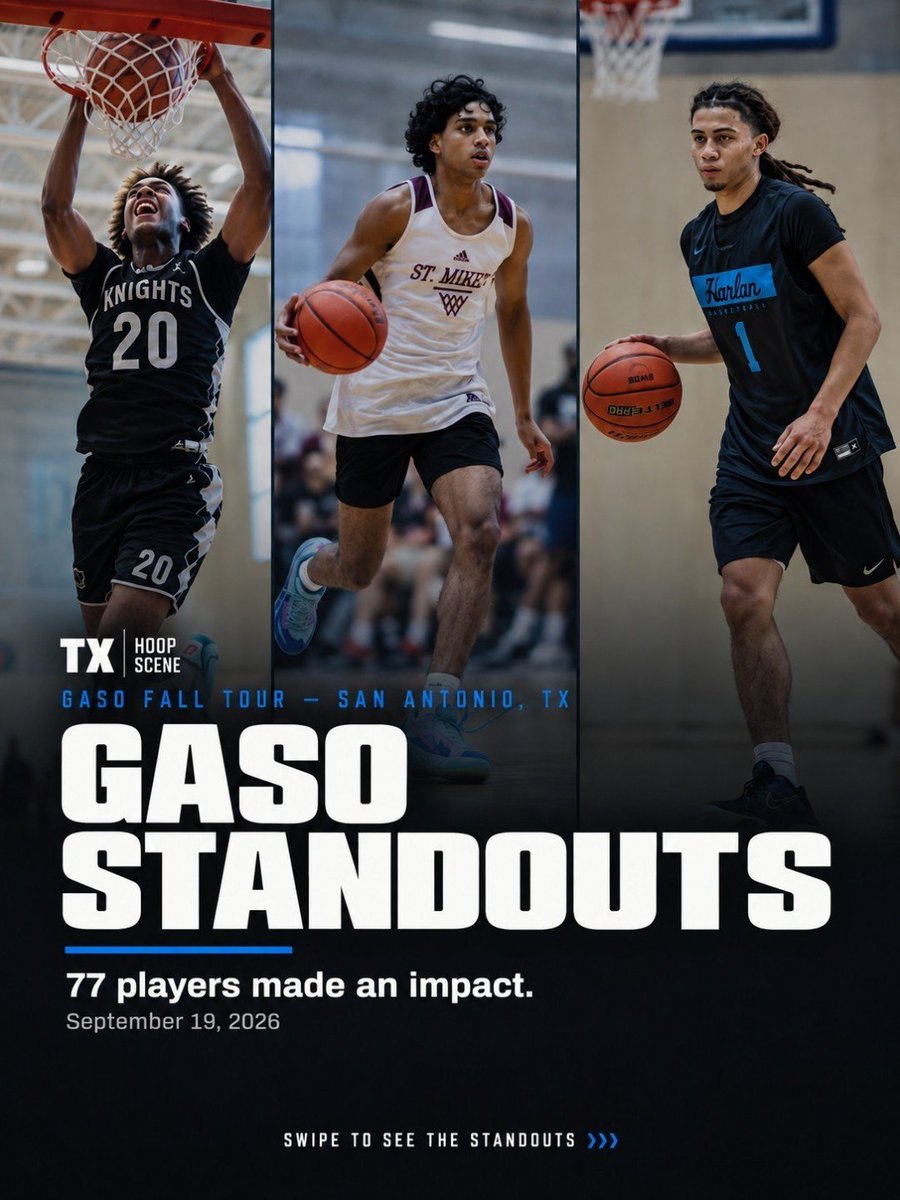 TXHoopScene's tweet photo. 1GASO STANDOUTS — Fall Tour, San Antonio 📍

77 names across three sessions.

Full boards below 🧵

#TXHoopScene https://t.co/iORyo2166a