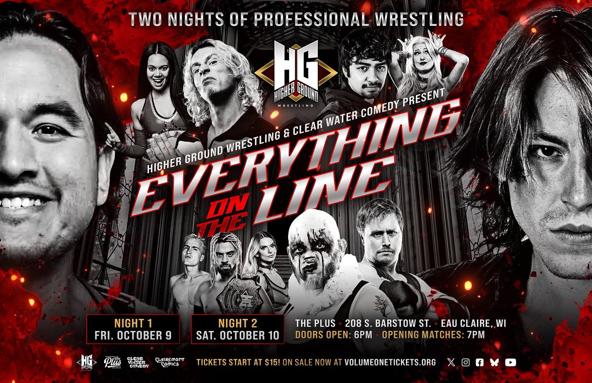HigherGroundW's tweet photo. Two Days of Higher Ground in Downtown Eau Claire!

On Sale Now!

Fri Oct 9 
https://t.co/GYJcHVHw22

Sat Oct 10
https://t.co/yxH5aMIowI https://t.co/rJO54xkYXr