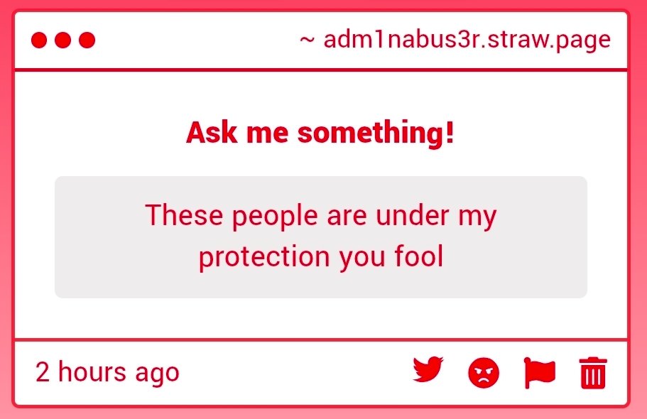 ADM1NABUS3R's tweet photo. " I KNOW IT'S YOU, NEEDLES. "

" AND THAT'S WHAT YA CLAIM TO SAY. " https://t.co/OwjqCrHDH4