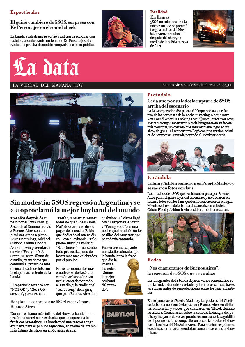 meettoshi's tweet photo. Armé una portada de diario sobre 5SOS para la facu https://t.co/Cfb7ZHOU3N