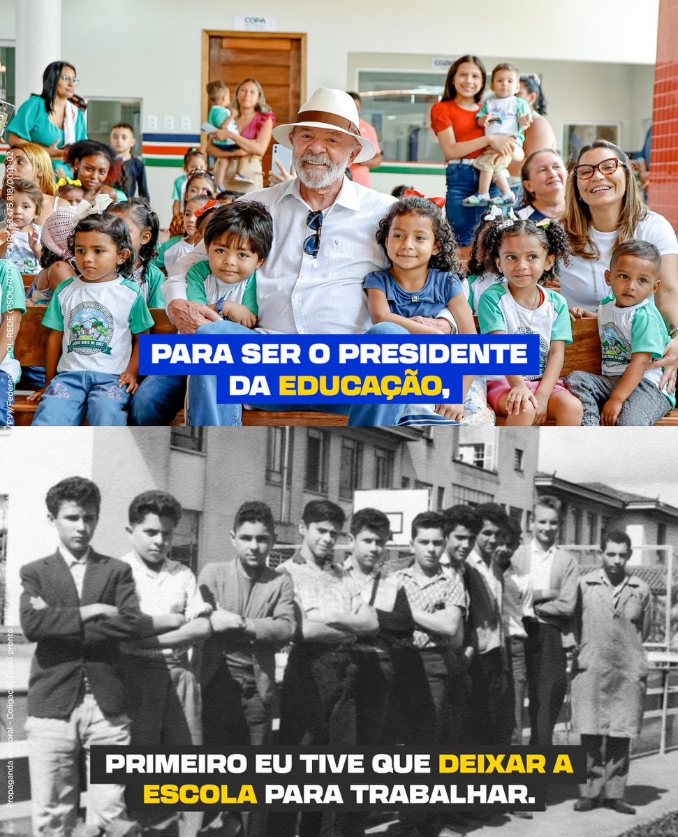 LulaOficial's tweet photo. Antes de ser presidente, fui trabalhador, passei fome, enfrentei enchente, deixei a escola cedo e lutei pela democracia.

Eu sei o que essas coisas significam porque fizeram parte da minha história. E é essa história que eu carrego comigo quando penso no nosso Brasil.

Antes de ser presidente, eu já era povo brasileiro. 

É de onde eu vim e é quem eu sou. 🇧🇷❤️