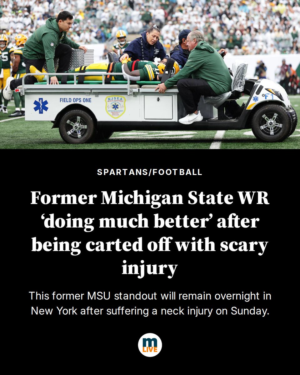 MLiveSports's tweet photo. This former MSU standout will remain overnight in New York after suffering a neck injury on Sunday. https://t.co/25dAOKPr3Z https://t.co/f0FfelHI2l