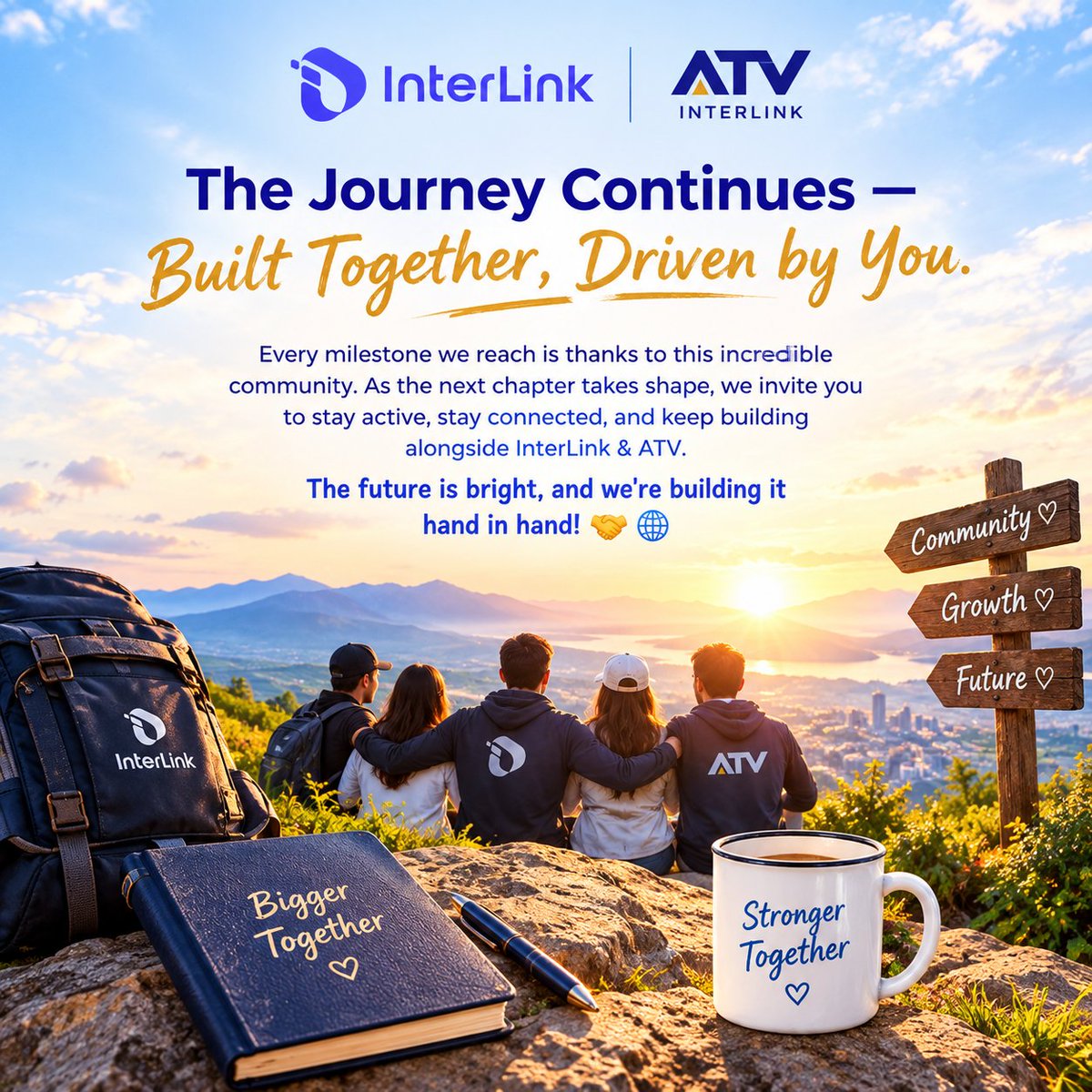 elsophorn's tweet photo. The Journey Continues — Together We Build. 

🤝Every milestone is powered by our community. Stay connected, keep building, and shape the future with InterLink &amp; ATV.

One Community. One Journey. A Brighter Future. 

#InterLink 
#ITL 
#ITLG
#ATV 
#CommunityFirst 
#Web3Building https://t.co/s2i2EDqmMA