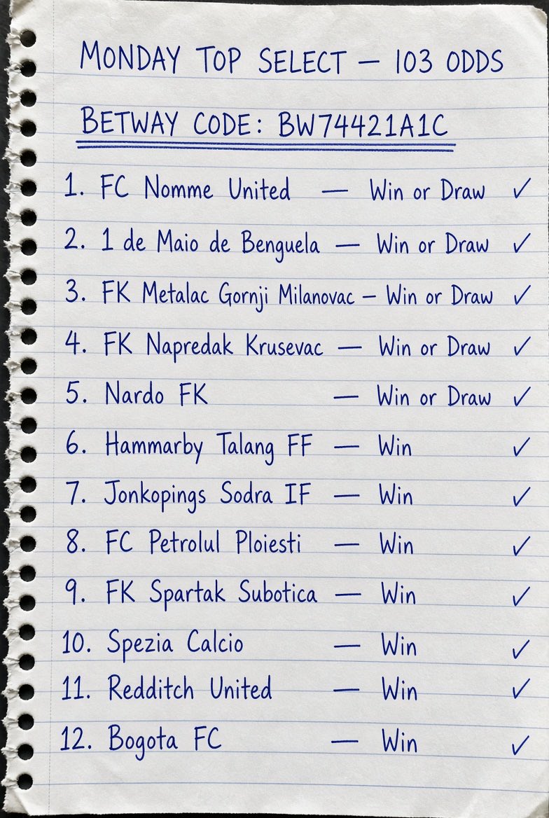 ISHMAELpi0's tweet photo. 🔥 MONDAY TOP SELECT— 103 ODDS 🔥
🎟️ BETWAY CODE: BW74421A1C https://t.co/PavJbBknL4