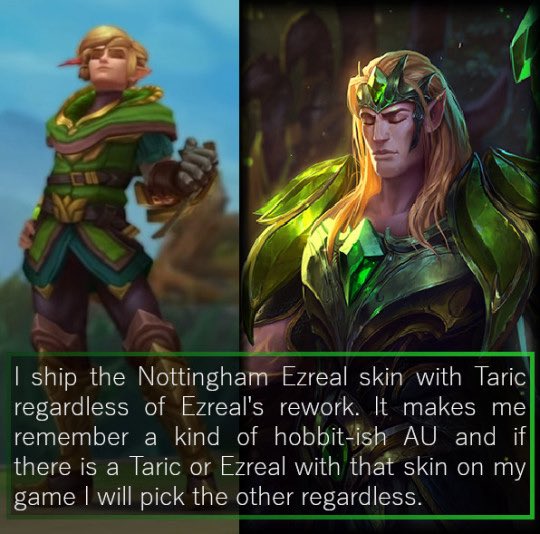 itschuuly's tweet photo. Me da risa que anden diciendo que “volvieron gay a Ezreal”, cuando una de sus primeras Shipps fue con Taric como desde el 2012. LIKEEE JAJJAJAJAJAJAJAJAJAJ ese hombre nunca ha sido considerado hetero ni por el fandom viejo de lol😭 (tambien tiene ship con Talon y no esta tan mal) https://t.co/Wid1AxcREd