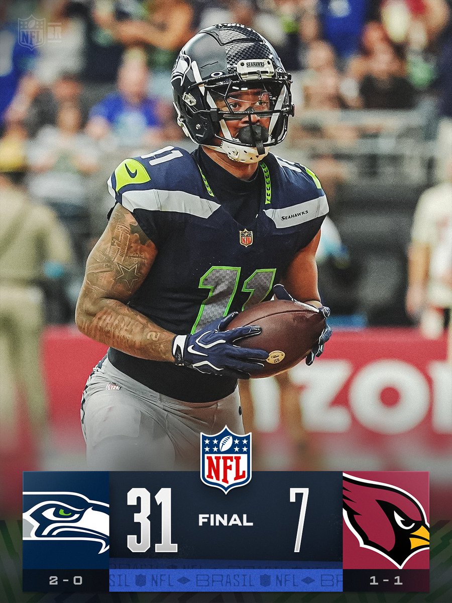 NFLBrasil's tweet photo. UM BAILE DE SEATTLE! 😌 Com hat-trick de Jaxon Smith-Njigba! https://t.co/7QdeiNRwca