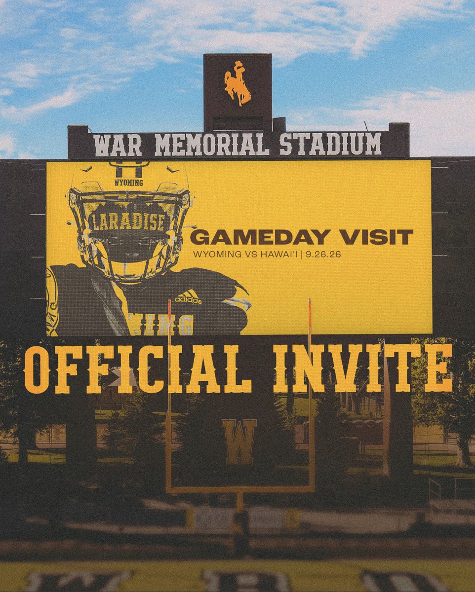rjstanley16's tweet photo. Blessed and excited to be down in Wyoming this weekend to watch Wyoming vs Hawaii. Can’t wait to meet the coaching staff! GO POKES‼️
@RivalsHS @BrandonHuffman @CoachBHen @JaySawvel @WyoFBRecruiting @CoPreps https://t.co/iSFO459GY6