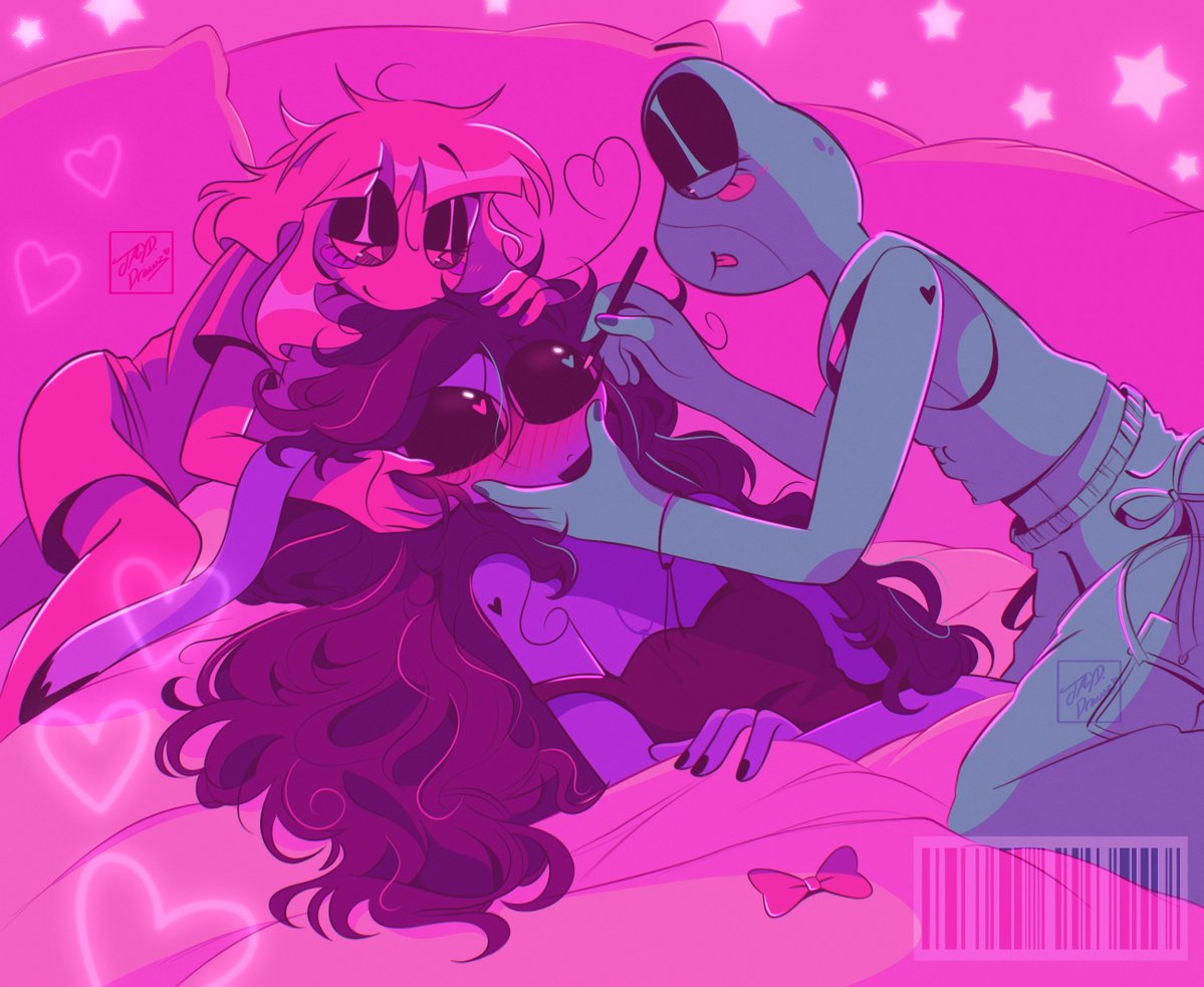 jaydendr4ws_'s tweet photo. Shes in good hands 💚💜💕 (no im not jealous...) #theamazingdigitalcircus #TADC #tadcfanart #jax #pomni #ribbit #funnybunnyfrog https://t.co/JCHTJS0Hve