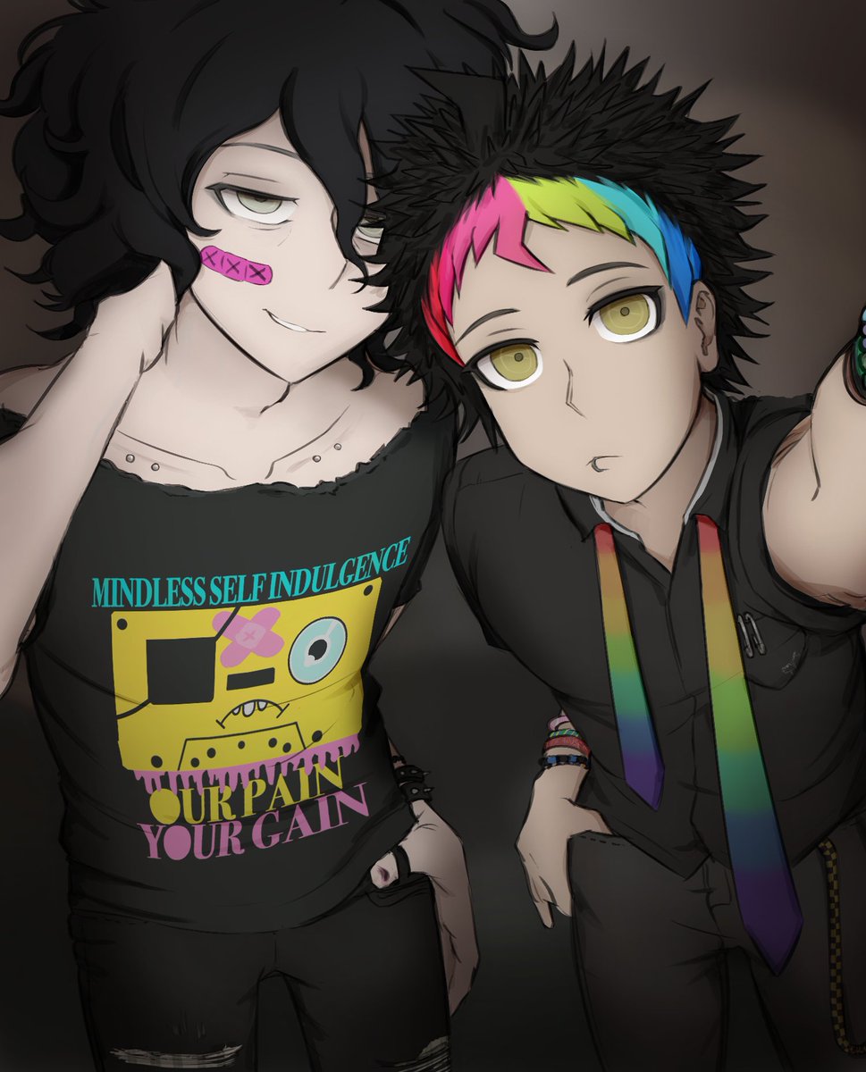 homuncuIus101's tweet photo. redrew my first SDR2 scene kid au fanart from 2014 https://t.co/owyS399ANn
