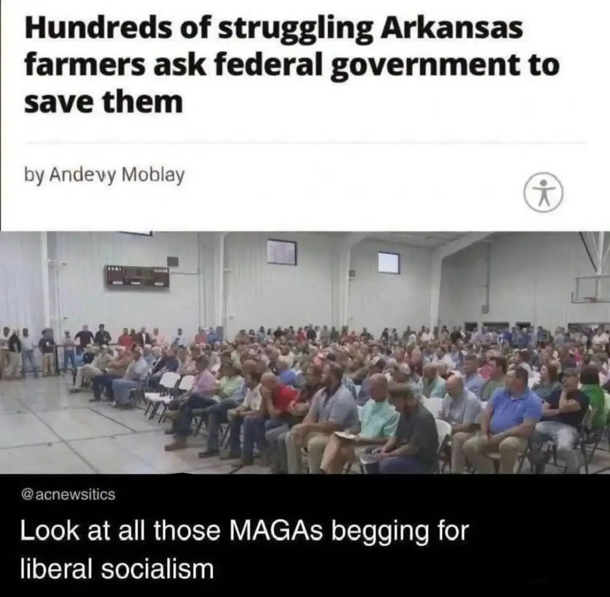 Zarathyst's tweet photo. Farmers are stupid and and every one of them who voted for this clown deserve their suffering. Too bad their cult leader told them that socialism was bad, sure looks like they could use some. 🤣🤣🤣

The average farmer is about as intelligence as the livestock they raise. https://t.co/ajF87SJBDA