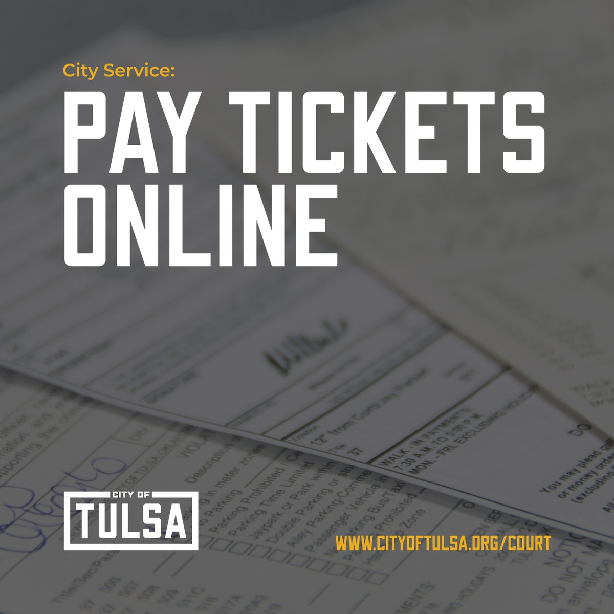 cityoftulsagov's tweet photo. Did you receive a traffic ticket in Tulsa? Here's how to pay it online:
 ‣ Visit https://t.co/VJJ6rGtkbF
 ‣ Enter your ticket number and personal details.
 ‣ Choose your payment method.
 ‣ Double-check details and submit.
 ‣ Keep the confirmation/receipt.

You can find Traffic Ticket FAQs at https://t.co/zd9ShYngIk

For help, contact the City of Tulsa Municipal Court. Safe travels, Tulsa!