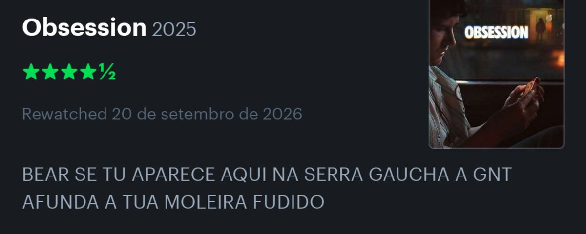 lucasppk_'s tweet photo. assisti obsessão pqp q filmão https://t.co/164dBme9Z5