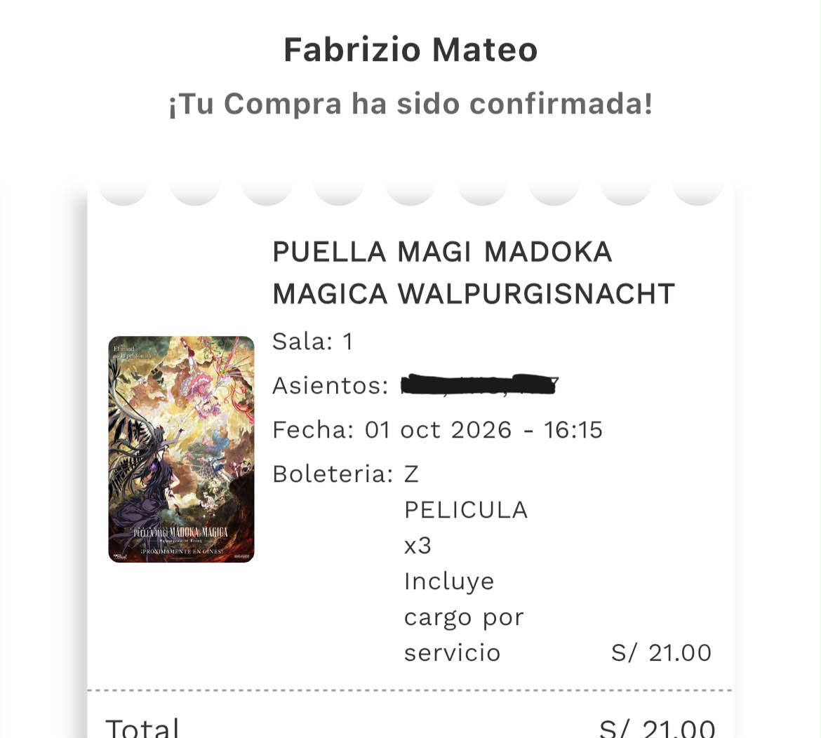 ffab_91's tweet photo. @bebemahoshojo @Martspros Yo asegure entradas en dos cines y funciones. Ire a una con mis amigos y a otra con mi mamá y hermana- https://t.co/QzOe8rqLE5