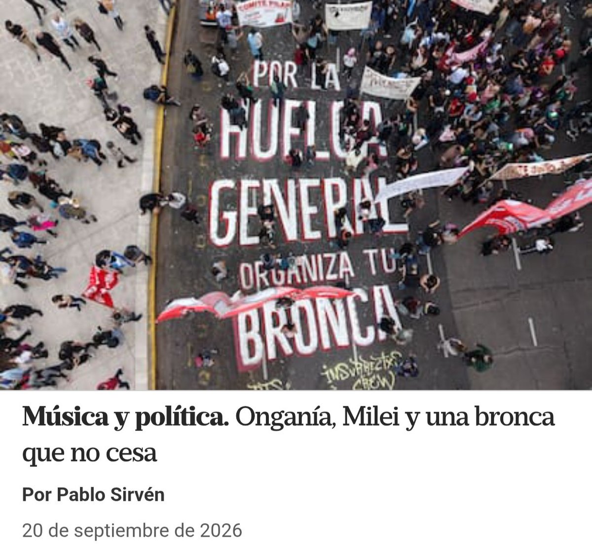 psirven's tweet photo. "Onganía, Milei y una bronca que no cesa", mi columna de comunicación y política, en @LANACION https://t.co/rbEoFXQ5pc https://t.co/a6HAwOY3Lb