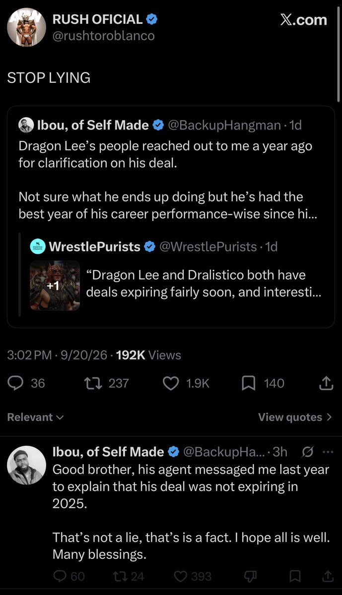 Kephfas's tweet photo. Ibou the Clown is on his grift again it seems, but he got called out by AEW talent https://t.co/SraLyeN2WA