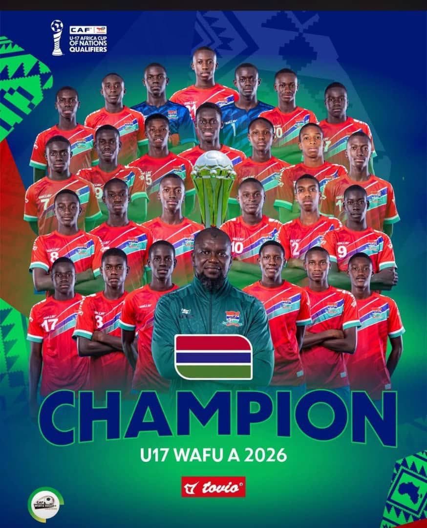 KemoCeesayGFF's tweet photo. Heartfelt congratulations to our U-17 Scorpions on winning the WAFU-A Tournament with a hard-fought victory over Senegal

Commendations to Coach Manneh, his staff, the players &amp; I also thank my predecessor, Mr. Bajo, for initiating the team’s preparations

The Gambia is proud! 🇬🇲 https://t.co/nlhT61zNOH