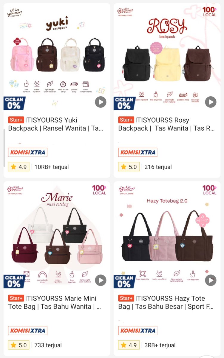 ramyeof's tweet photo. Baru tau ada brand lokal yang jualan tas segemes ini 💗✨

Mulai dari backpack, totebag, slingbag, sampe pouch semuanya beneran segemes itu ✨🥹 https://t.co/mzU50WH3Ut