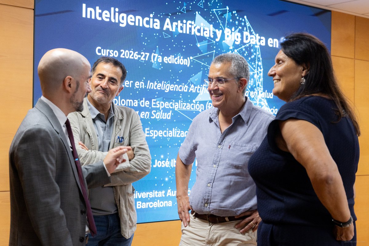 I3ptT's tweet photo. 🎓Èxit en la inauguració de la 7a edició del Màster en Inteligencia Artificial y Big Data en Salud.

Seguim avançant en la formació i talent especialitzat en IA aplicada a la salut.

👏Gràcies a @xcanas per compartir la seva visió sobre el potencial de la IA en la recerca clínica https://t.co/hl8Vz74R1m